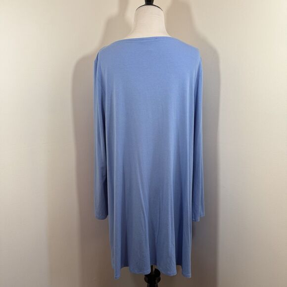 Eileen Fisher Dress XL Viscose Jersey Ballet Neck Tunic Dress 3/4 Sleeve Stretch - Picture 5 of 11